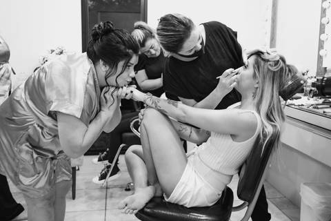 dia da noiva com a mãe'