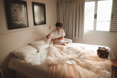 noiva se arrumando no hotel em presidente prudente '