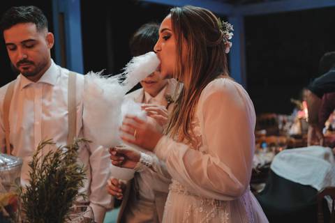 algodão doce em casamento'