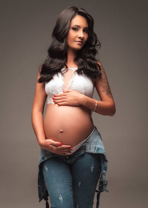 ensaio gestante caseiro'