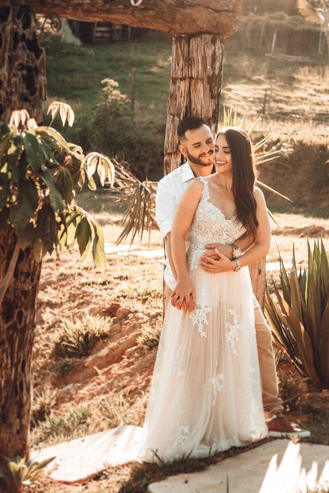 Vestido pre wedding transparente'