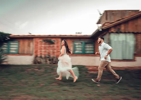 foto de casal em casa'