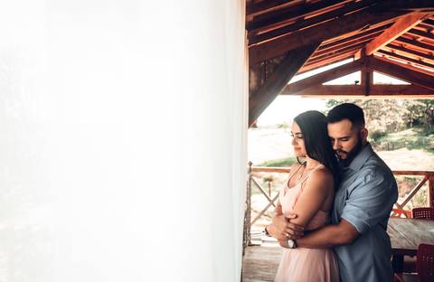 foto romantica de casamento'