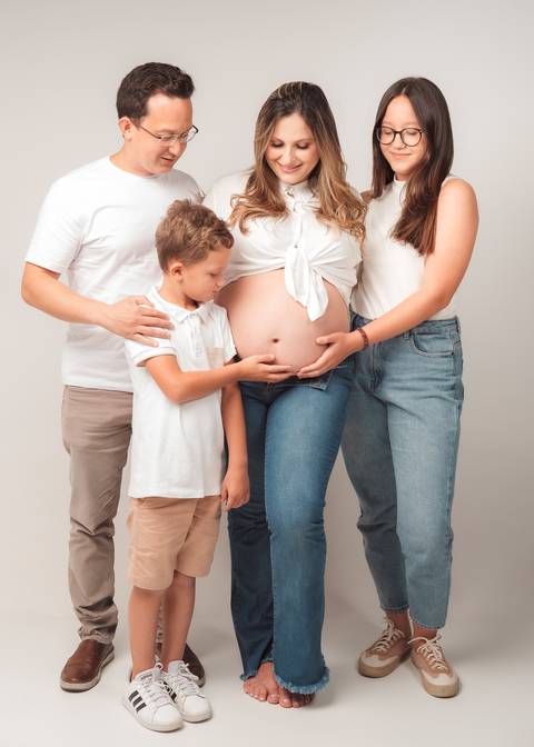 ensaio de gestante com familia'