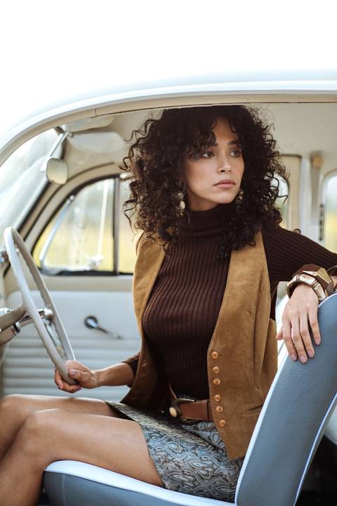 Shooting em Campos do Jordão da marca Criatura Vintage com a modelo Pati Mesquita clicado por Maya Morikawa'