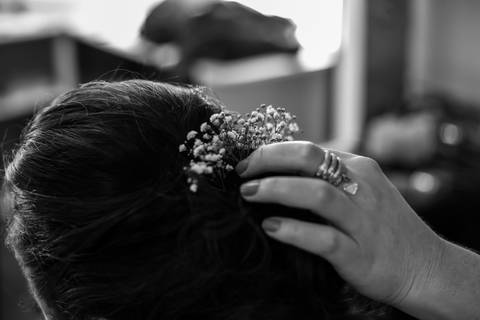 detalhes do penteado da Noiva'