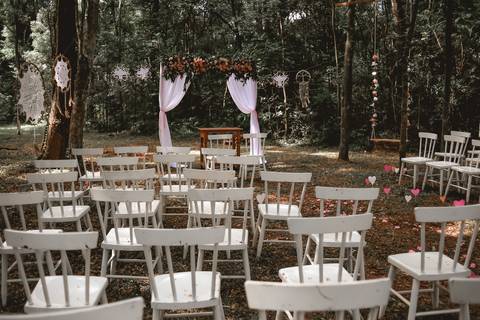 vista do local da cerimônia ao ar livre'