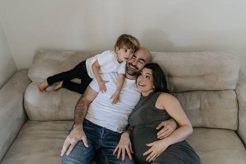 ensaio gestante com familia'