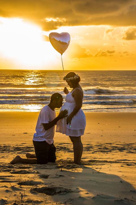 Ensaio Gestante - Mary + Alex - Praia do Paiva'