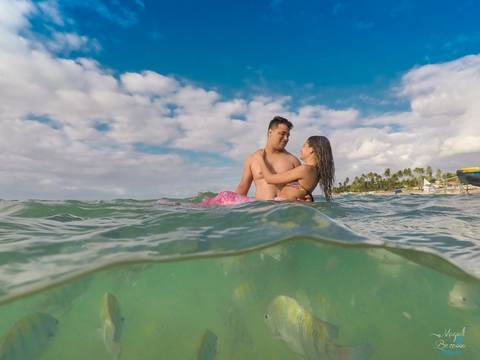 Ensaio casal na praia'