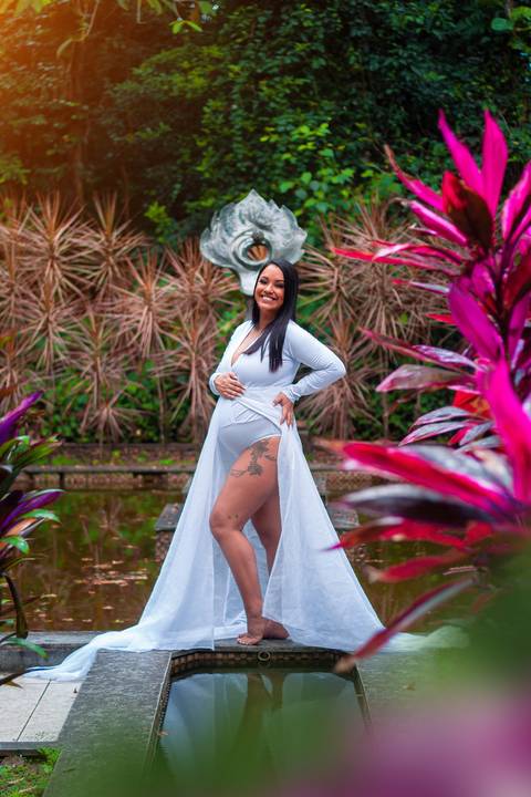 Ensaio gestante externo jardim botânico Recife'