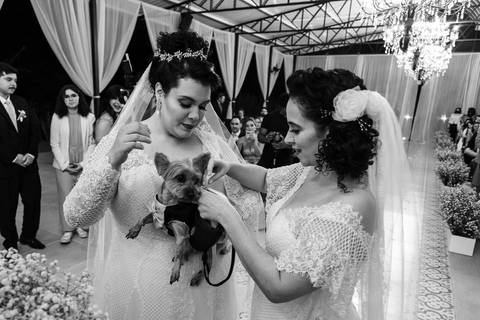 Cerimônia de casamento da Melissa com a Flávia no Quinta dos Pinheiros- Serra da Cantareira - SP'