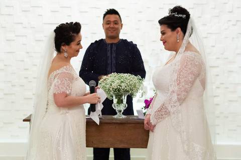 Cerimônia de casamento da Melissa com a Flávia no Quinta dos Pinheiros- Serra da Cantareira - SP'