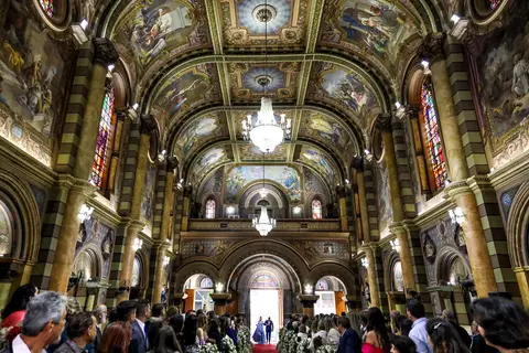 Entrada do noivo na cerimônia de casamento na paróquia Matriz Nossa Senhora de Santo André - SP, fotógrafo de casamento de Santo André, fotógrafo de casamento da paróquia Matriz Nossa Senhora de Santo André- SP'