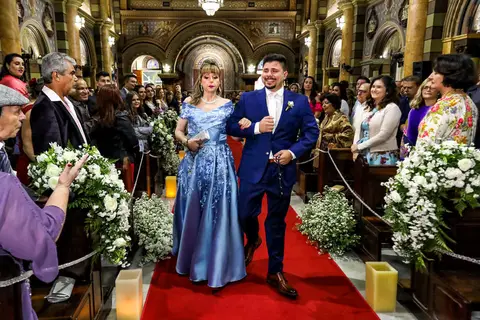 Entrada do noivo na cerimônia de casamento na paróquia Matriz Nossa Senhora de Santo André - SP, fotógrafo de casamento de Santo André, fotógrafo de casamento da paróquia Matriz Nossa Senhora de Santo André- SP'
