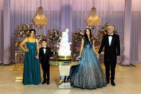 Momento com a família debutante Leticia no Spazio Golf'