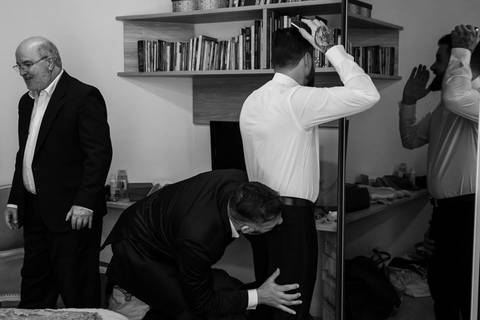 Making off do noivo em Santana de Parnaíba em SP'