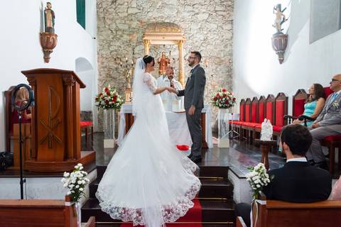 Votos de compromisso na cerimonia do casamento'