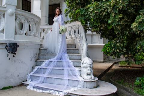 Fotografia do Vestido de Noiva na Pinacoteca de Santos'