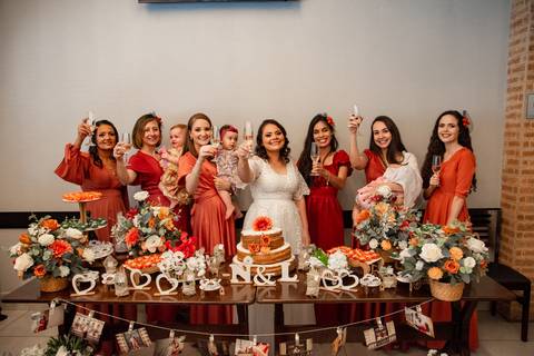 Fotografia das madrinhas da noiva'