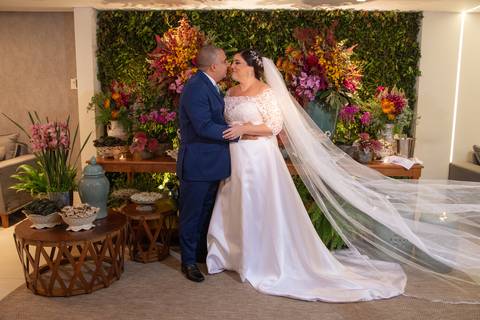 Fotografia na mesa do belo no Buffe Hedwig'