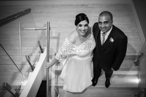 Escadaria no Buffet Hedwig do casamento de Diego e Fabiana'