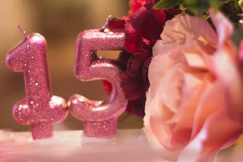 Decoração feita pela mamãe da Debutante no Buffet Hora da Festa'