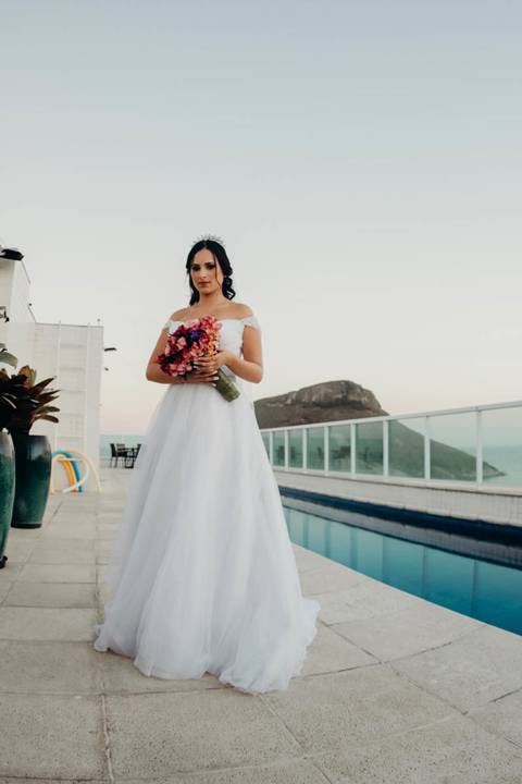 Noiva com vista da praia'