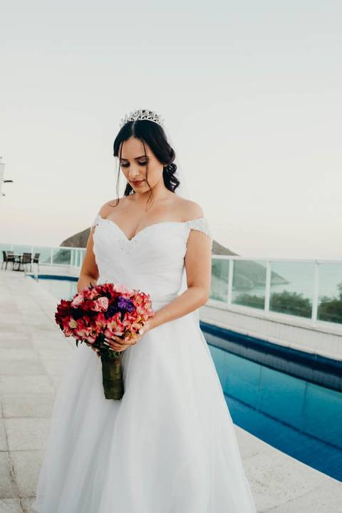 Noiva com vista da praia'