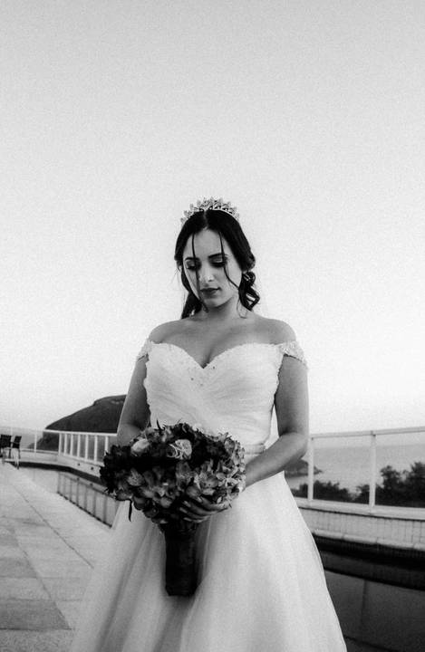 Noiva com vista da praia'