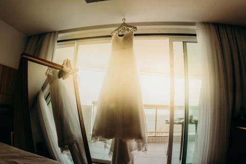 Vista panorâmica Vestido da noiva'