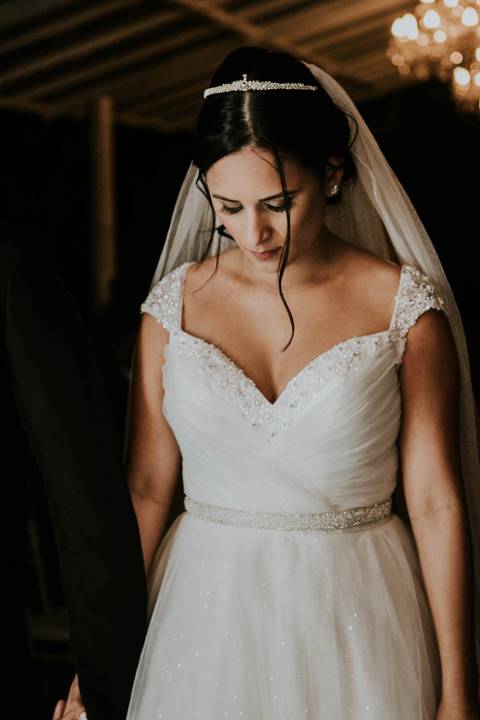 Momento de oração dos noivos'