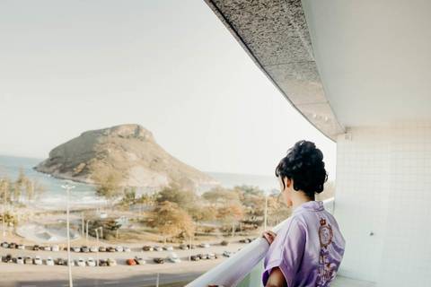 Noiva na sacada  - Atlântico Sul Hotel '