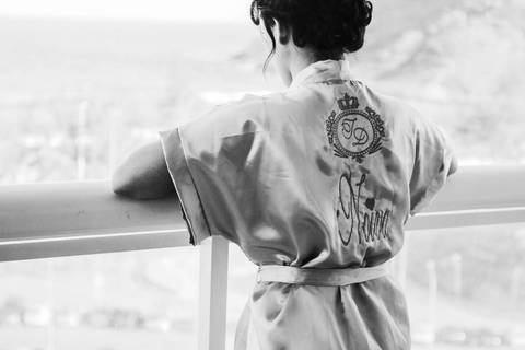 Roupão da noiva-  Atlântico Sul Hotel '