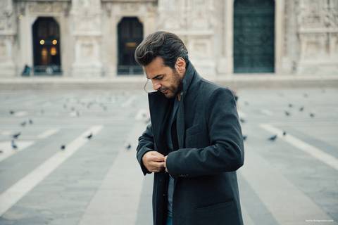 Photographer in Italy Milan Monza Brazilian Wedding Famous Artist Visual Artist Milan Via Brera Winter Photoshoot Photographer Leonardo Algozzino Marcello Dellova'