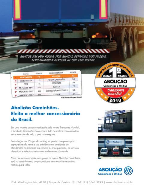 Anúncio Abolição Caminhões'