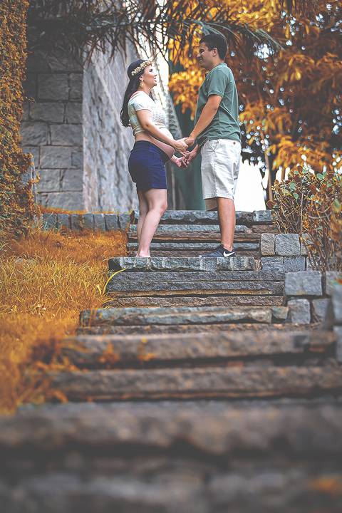 Fotografia de Gestante na Ilha do Frade,  em Vitória,  feita pelo Estúdio JAMC'