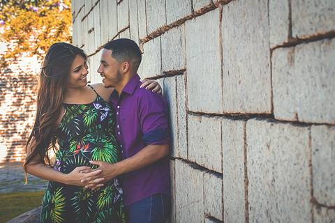 Fotografia de Gestante na Ilha do Frade,  em Vitória,  feita pelo Estúdio JAMC'