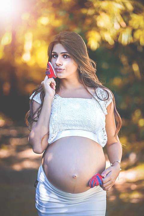Fotografia de Gestante na Ilha do Frade,  em Vitória,  feita pelo Estúdio JAMC'