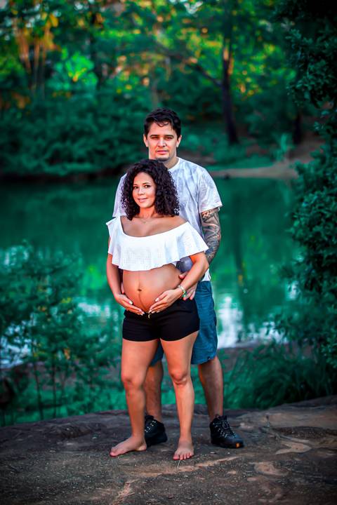 Fotografia de Gestante na Ilha do Frade,  em Vitória,  feita pelo Estúdio JAMC'