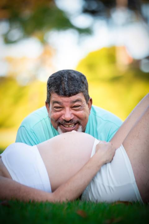 Fotografia de Gestante na Ilha do Frade,  em Vitória,  feita pelo Estúdio JAMC'