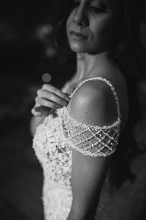 detalhe vestido noiva'
