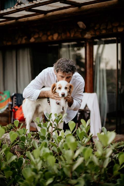 cachorro em cerimônia de casamento'