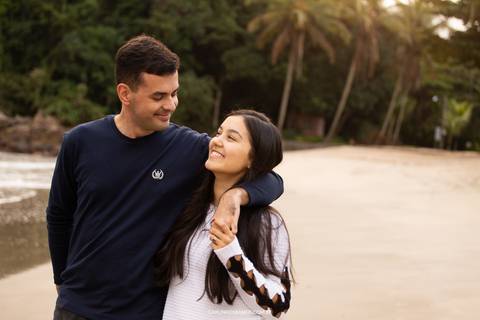 ensaio -pré-casamento- praia -das -conchas - guarujá - '