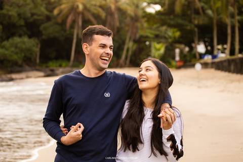 ensaio -pré-casamento- praia -das -conchas - guarujá - '