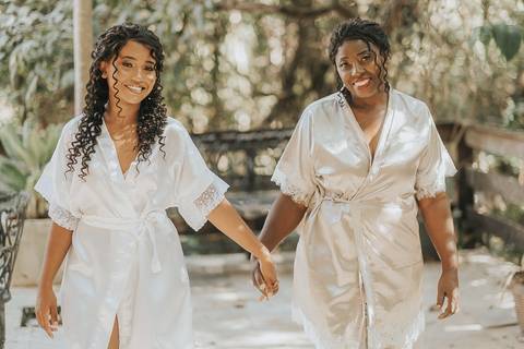 MAKING OF NOIVA DE DIA COM A MAE'