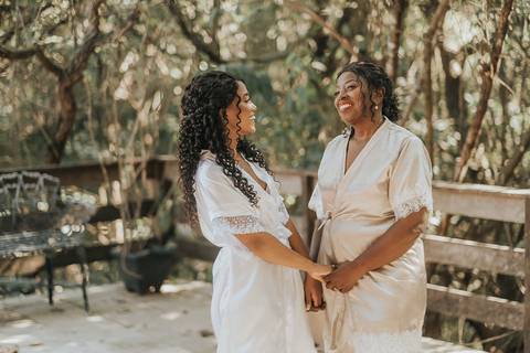 MAKING OF NOIVA DE DIA COM A MAE'