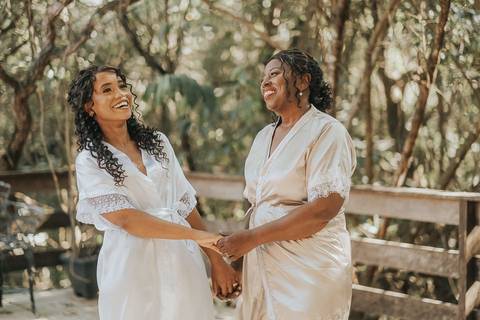 MAKING OF NOIVA DE DIA COM A MAE'