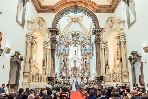 FOTOS CERIMONIA CASAMENTO IGREJA NOSSA SENHORA DO CARMO - PRAÇA MINAS '