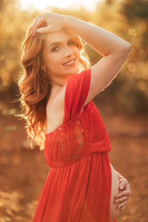 FOTOS ENSAIO GESTANTE VESTIDO VERMELHO BH'